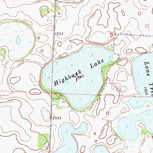 Topographic Map of Highbank Lake, MN