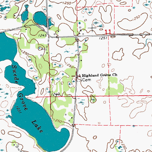 Topographic Map of Highland Grove Church, MN