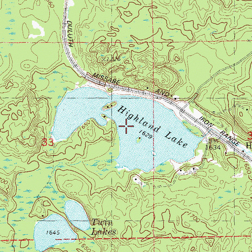 Topographic Map of Highland Lake, MN
