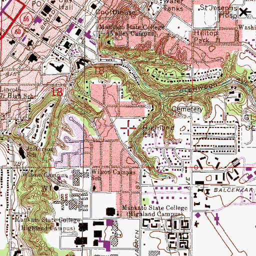 Topographic Map of Highland Park, MN