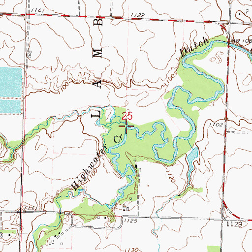 Topographic Map of Highwater Creek, MN