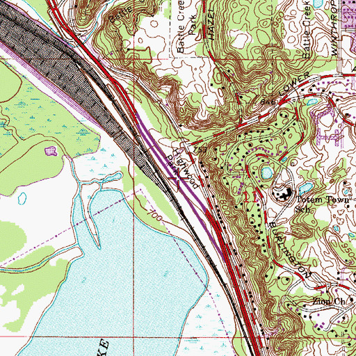 Topographic Map of Highwood Park, MN