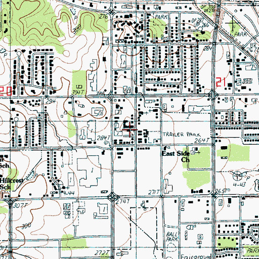 Topographic Map of Church of Christ, AR