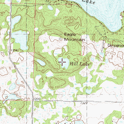 Topographic Map of Hill Lake, MN