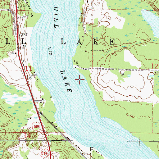 Topographic Map of Hill Lake, MN