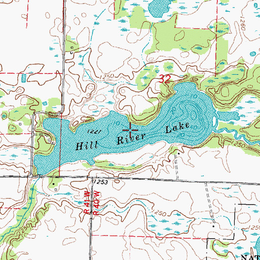 Topographic Map of Hill River Lake, MN