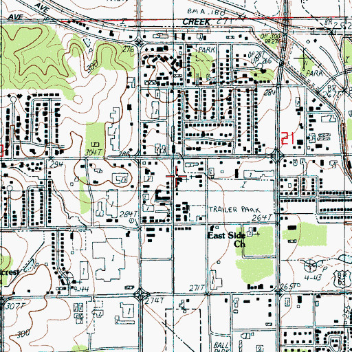 Topographic Map of First Assembly of God Church, AR
