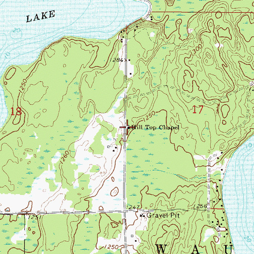 Topographic Map of Hill Top Chapel, MN