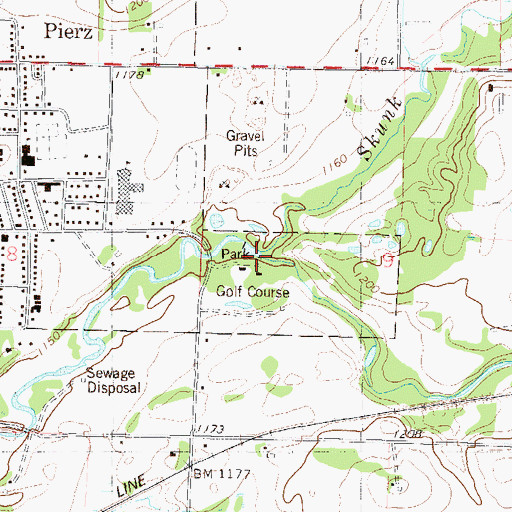 Topographic Map of Hillman Creek, MN