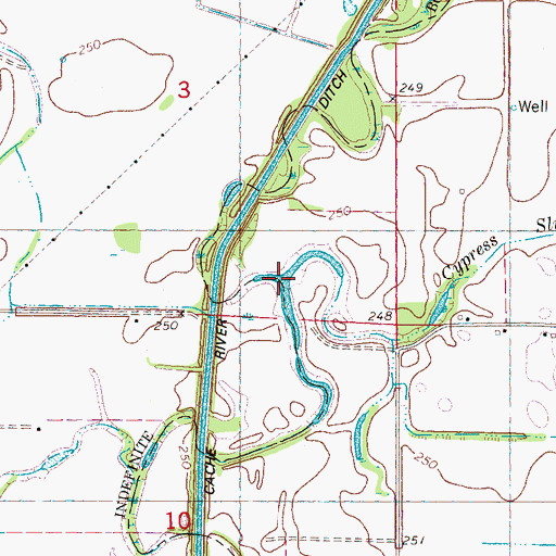 Topographic Map of Cypress Slough, AR