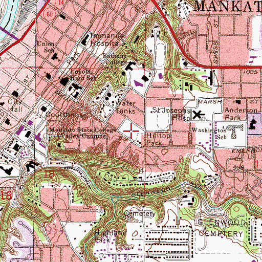 Topographic Map of Hilltop Park, MN