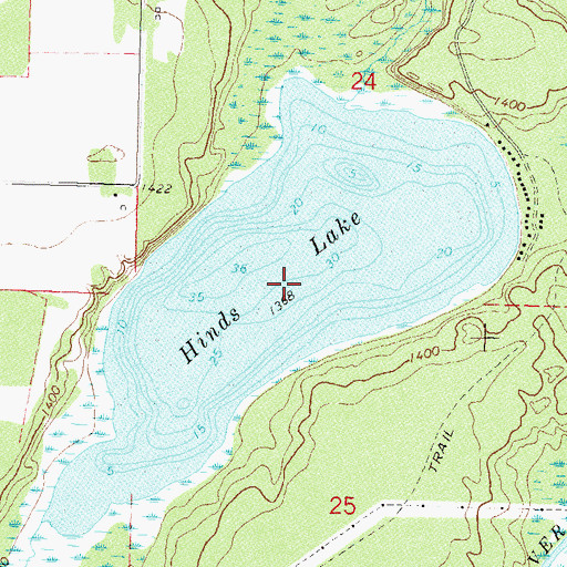 Topographic Map of Hinds Lake, MN