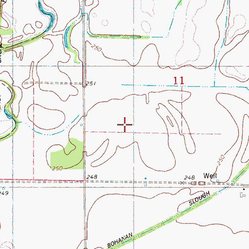Topographic Map of Hackberry Island, AR