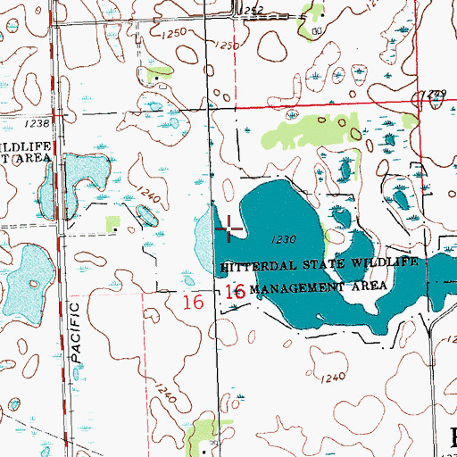 Topographic Map of Hitterdal State Wildlife Management Area, MN