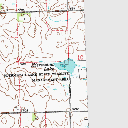 Topographic Map of Hjermstad Lake, MN