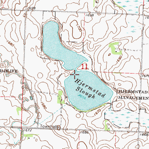 Topographic Map of Hjermstad Slough, MN