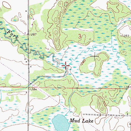 Topographic Map of Hoblin Creek, MN