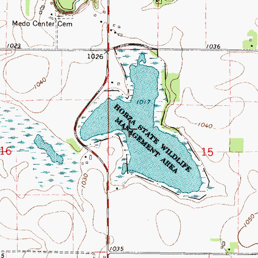 Topographic Map of Hobza State Wildlife Management Area, MN