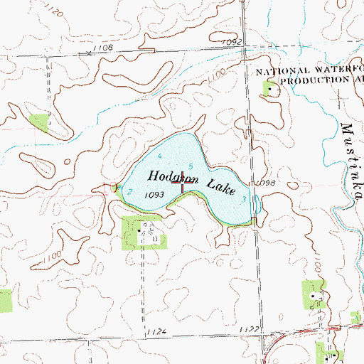 Topographic Map of Hodgson Lake, MN