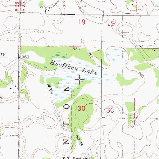 Topographic Map of Hoeffken Lake, MN