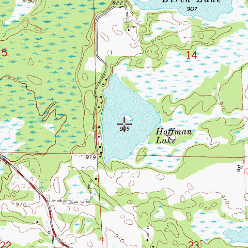 Topographic Map of Hoffman Lake, MN