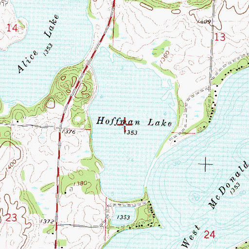 Topographic Map of Hoffman Lake, MN