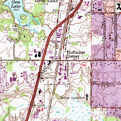 Topographic Map of Hoffmans Corner, MN