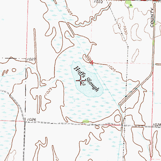 Topographic Map of Hoffs Slough, MN