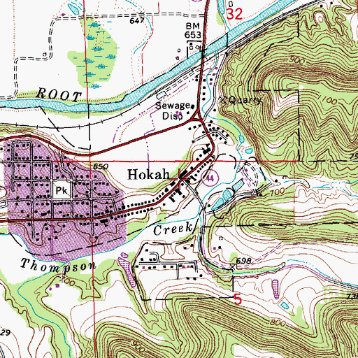 Topographic Map of Hokah, MN