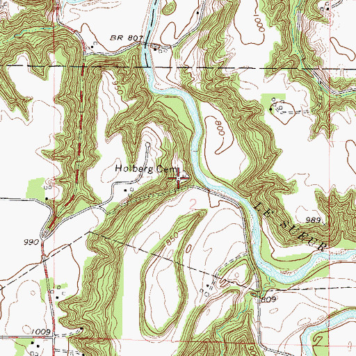 Topographic Map of Holberg Cemetery, MN