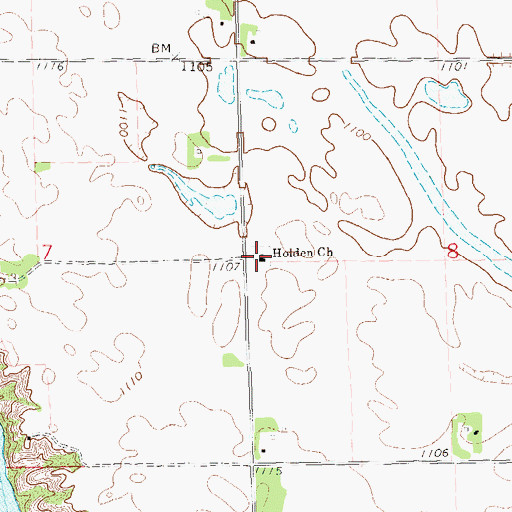 Topographic Map of Holden Church, MN