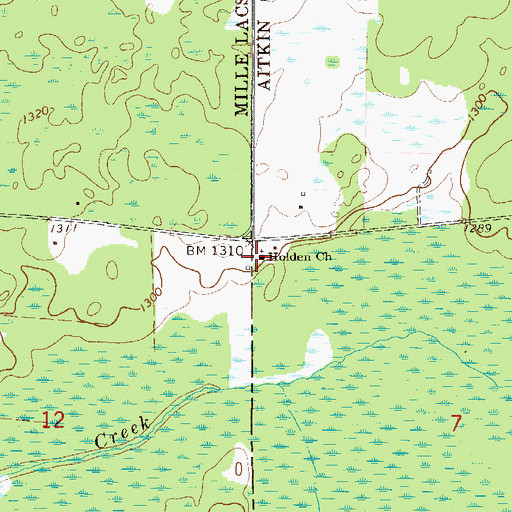 Topographic Map of Holden Church, MN