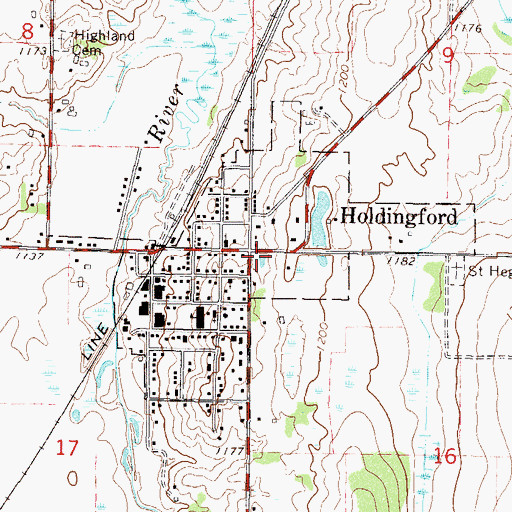 Topographic Map of Holdingford, MN