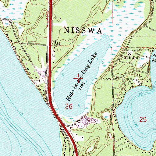 Topographic Map of Hole-in-the-Day Lake, MN