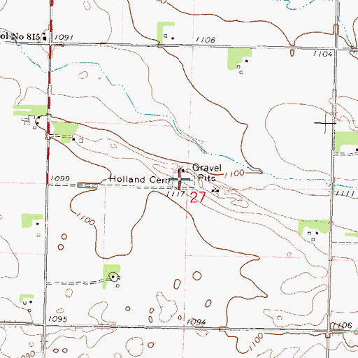 Topographic Map of Holland Cemetery, MN