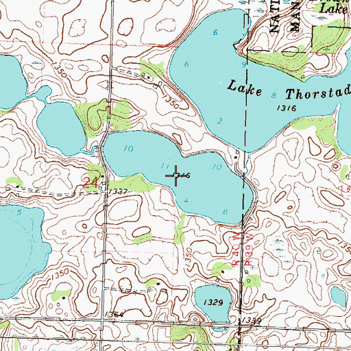 Topographic Map of Holleque Lake, MN