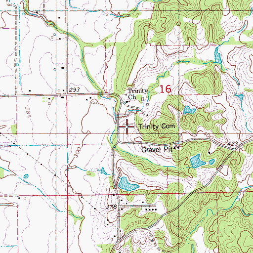 Topographic Map of Trinity Cemetery, AR