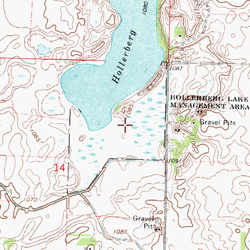 Topographic Map of Hollerberg Lake State Wildlife Management Ar, MN