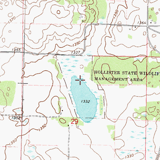 Topographic Map of Hollister State Wildlife Management Area, MN