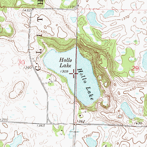 Topographic Map of Hollo Lake, MN