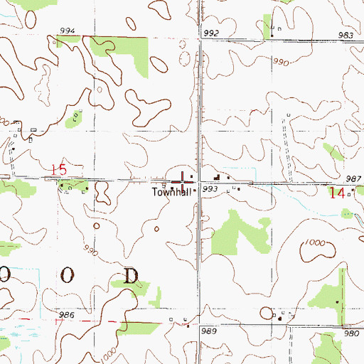 Topographic Map of Hollywood School, MN