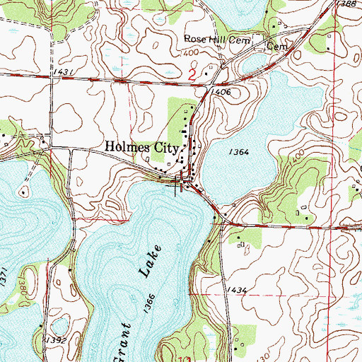 Topographic Map of Holmes City, MN