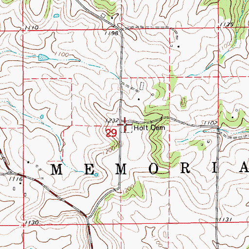 Topographic Map of Holt Cemetery, MN