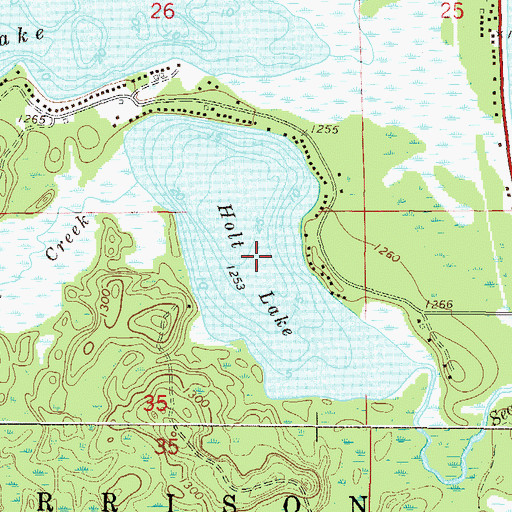 Topographic Map of Holt Lake, MN