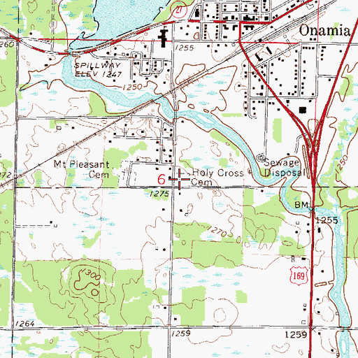 Topographic Map of Holy Cross Cemetery, MN