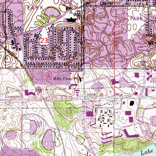 Topographic Map of Holy Cross Church, MN