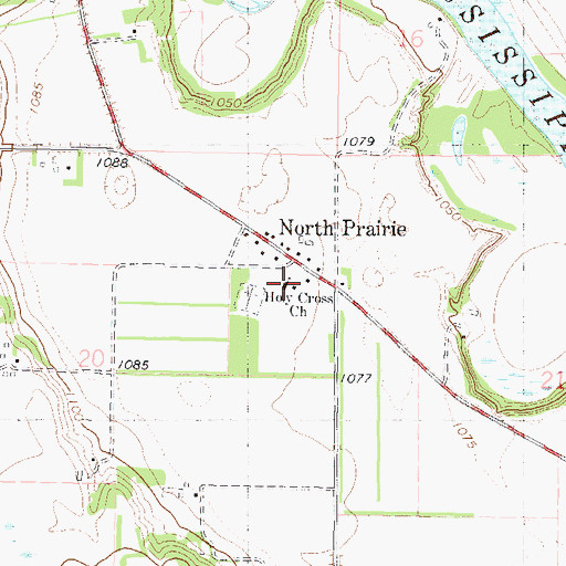 Topographic Map of Holy Cross Church, MN