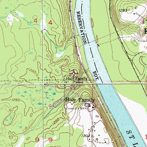 Topographic Map of Holy Family Cemeteries, MN
