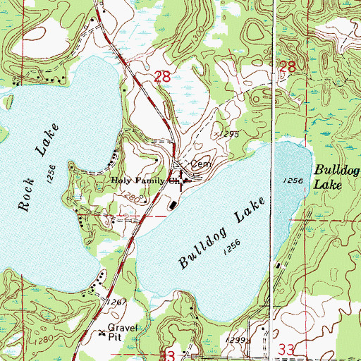 Topographic Map of Holy Family Church, MN