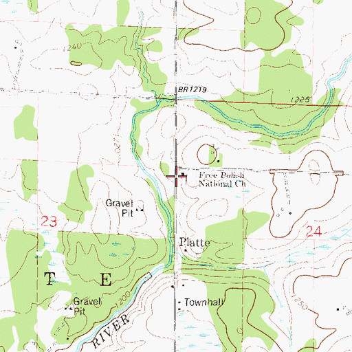 Topographic Map of Free Polish National Church, MN